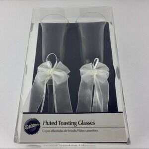 Wilton Fluted Champagne Glass Set Toasting Wedding Special Occasion NEW